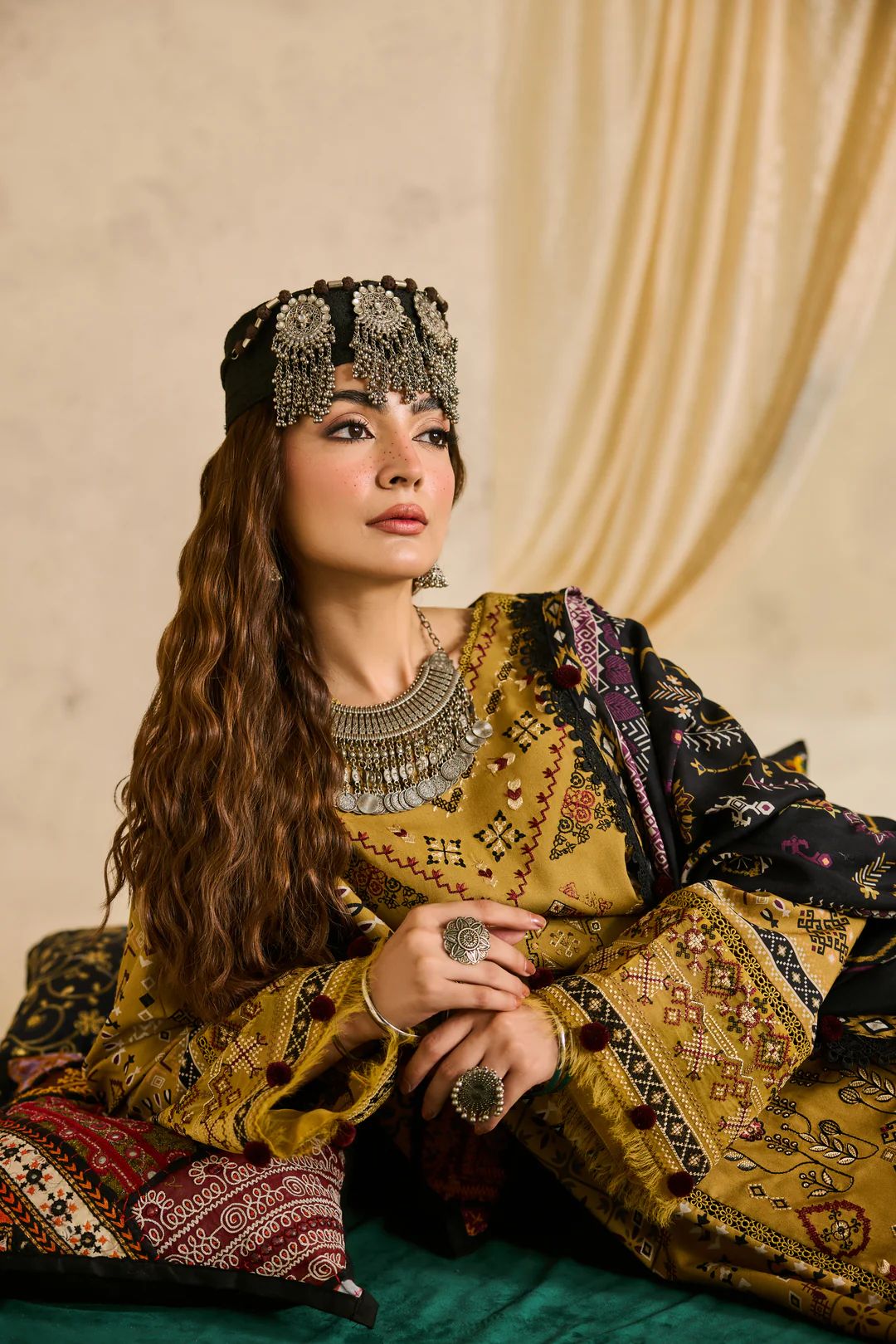 Linen by Florent – 3pc Embroidered Winter Suit with Shawl NAF10