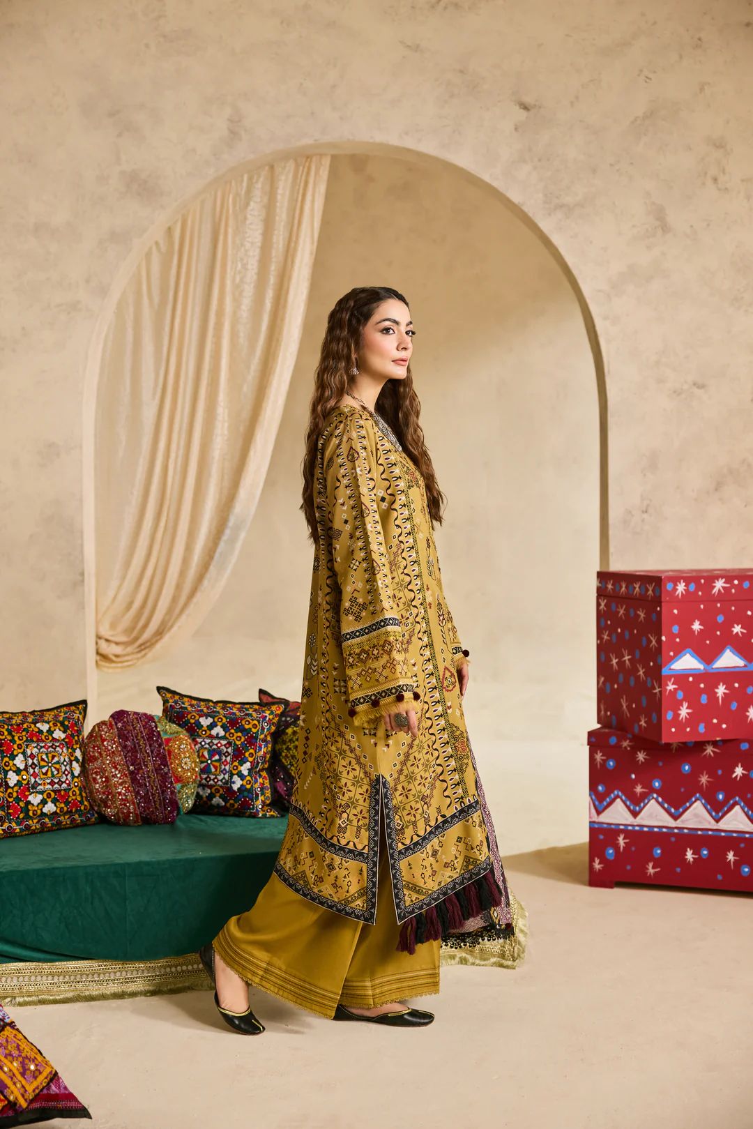 Linen by Florent – 3pc Embroidered Winter Suit with Shawl NAF10