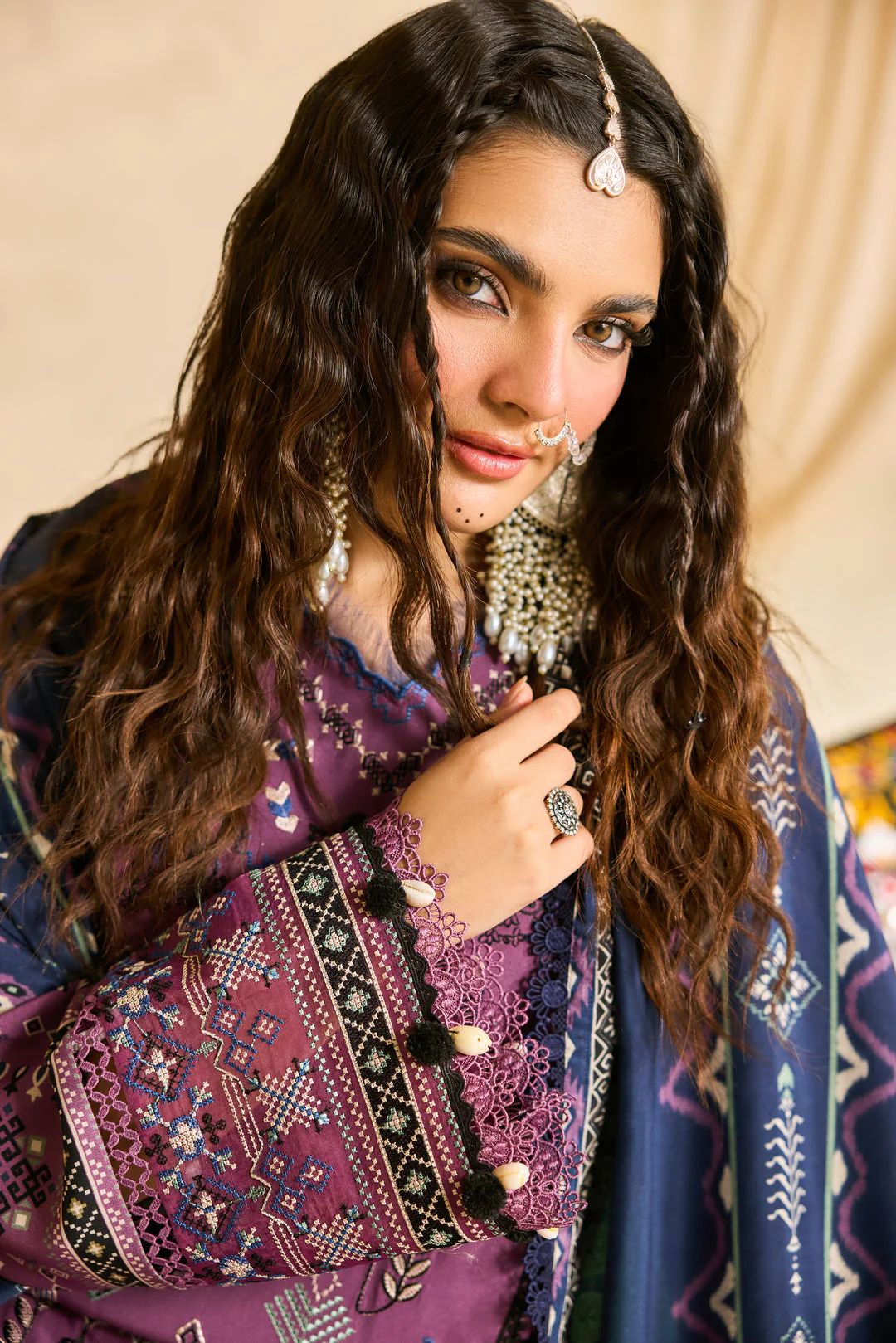 Linen by Florent – 3pc Embroidered Winter Suit with Shawl NAF9