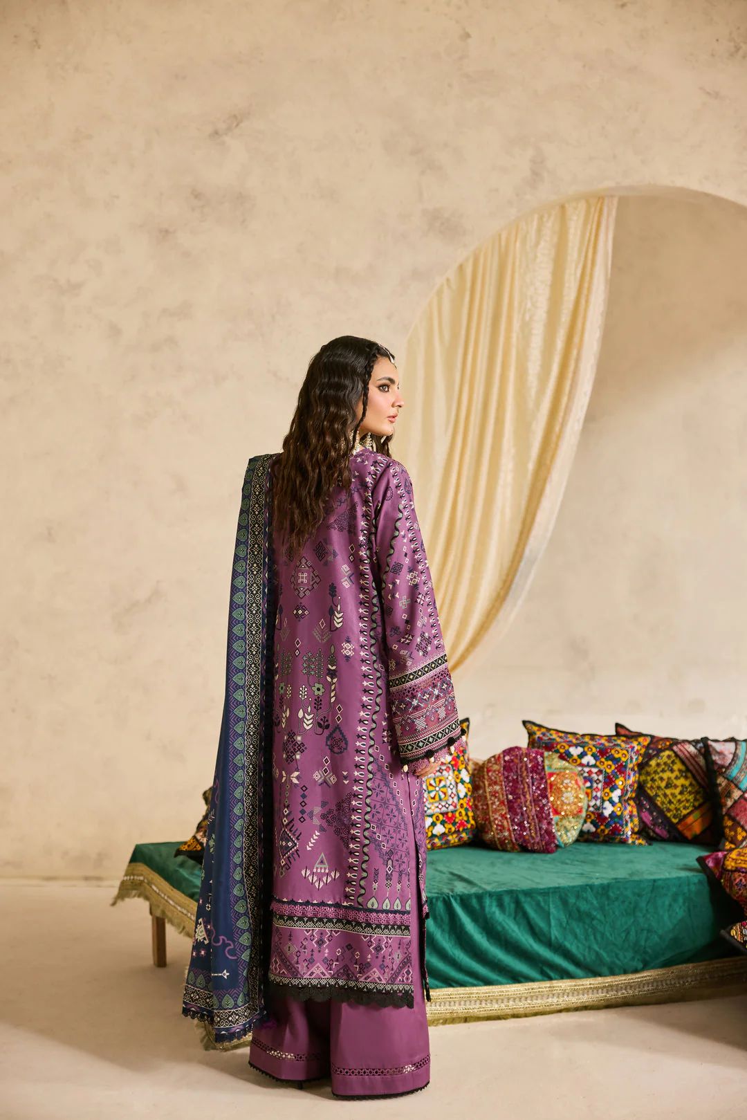 Linen by Florent – 3pc Embroidered Winter Suit with Shawl NAF9