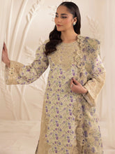 Muse06 – Golden Lilac | 3pc Silk Lawn Embroidered Summer Suit with Printed Dupatta by Mohagni