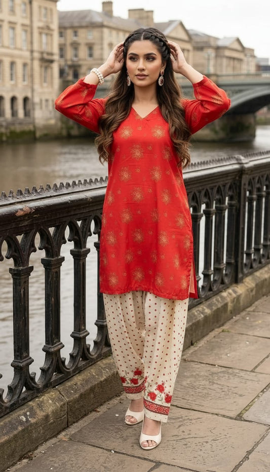 Impulse Summer Edit 2pc Printed Poly Lawn Suit – IMP17