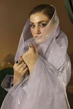 Silver Grey Embellished Silk Farshi Shalwar Suit - Farshi Bahaar by Mona FBM4