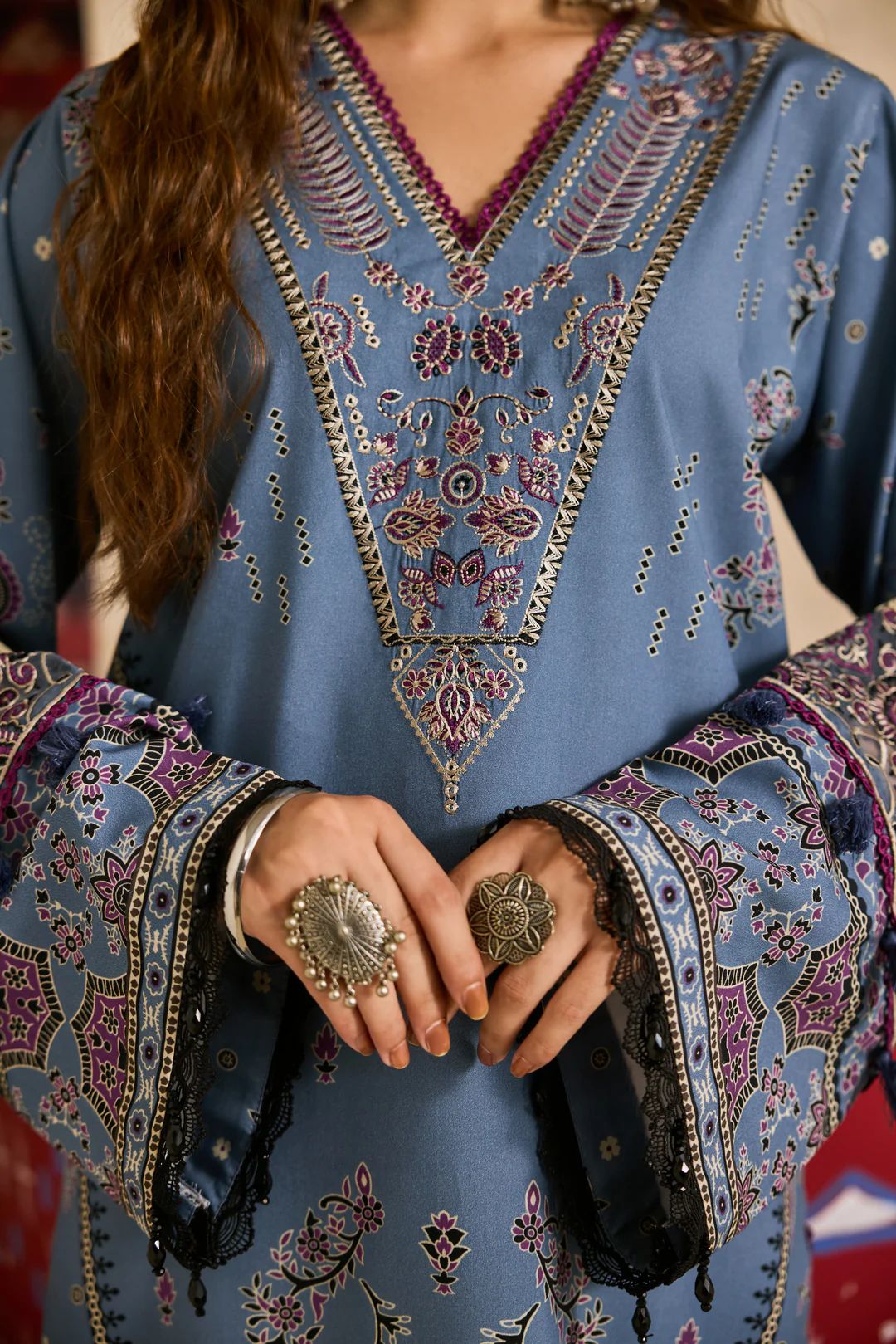 Linen by Florent – 3pc Embroidered Winter Suit with Shawl NAF8