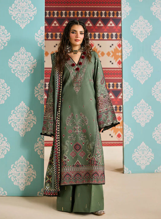 Linen by Florent – 3pc Embroidered Winter Suit with Shawl NAF7