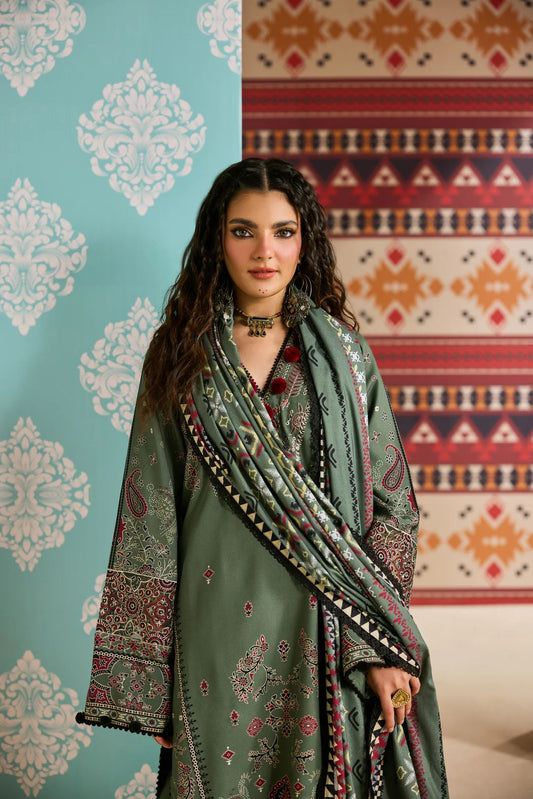 Linen by Florent – 3pc Embroidered Winter Suit with Shawl NAF7