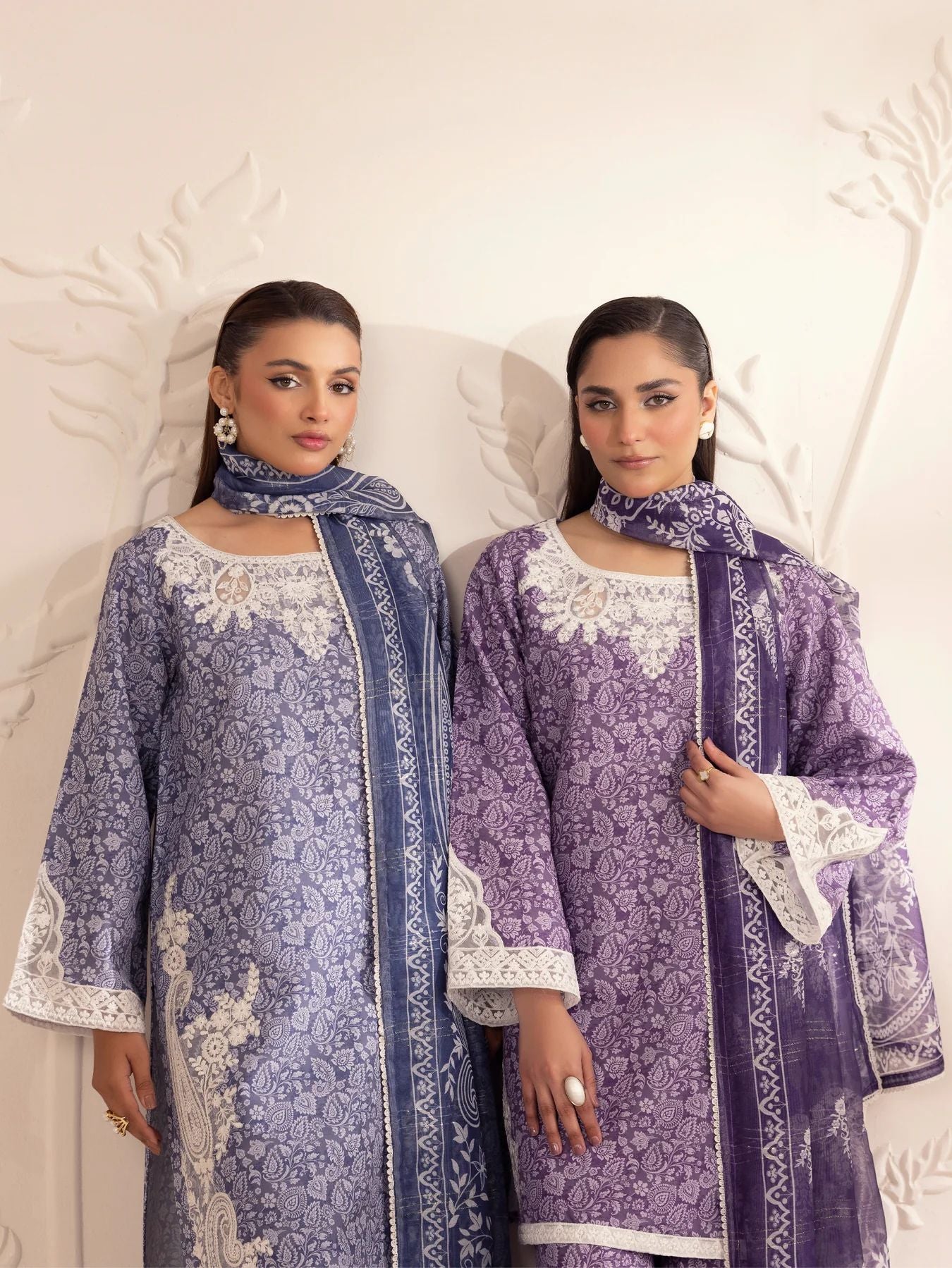 Muse07 – Purple Grace | 3pc Printed Silk Lawn Suit with Zari Monar Dupatta by Mohagni