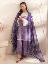 Muse07 – Purple Grace | 3pc Printed Silk Lawn Suit with Zari Monar Dupatta by Mohagni