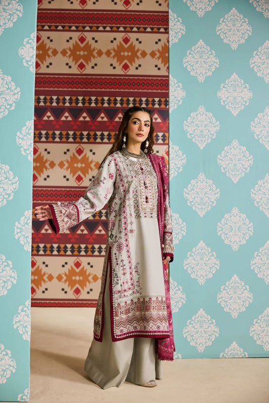 Linen by Florent – 3pc Embroidered Winter Suit with Shawl NAF6