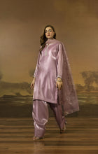 Lilac Crystal Chainwork Silk Farshi Shalwar Set - Farshi Bahaar by Mona FBM2
