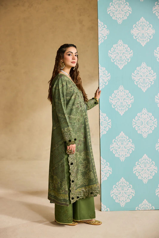 Linen by Florent – 3pc Printed Embroidered Winter Suit with Shawl NAF4