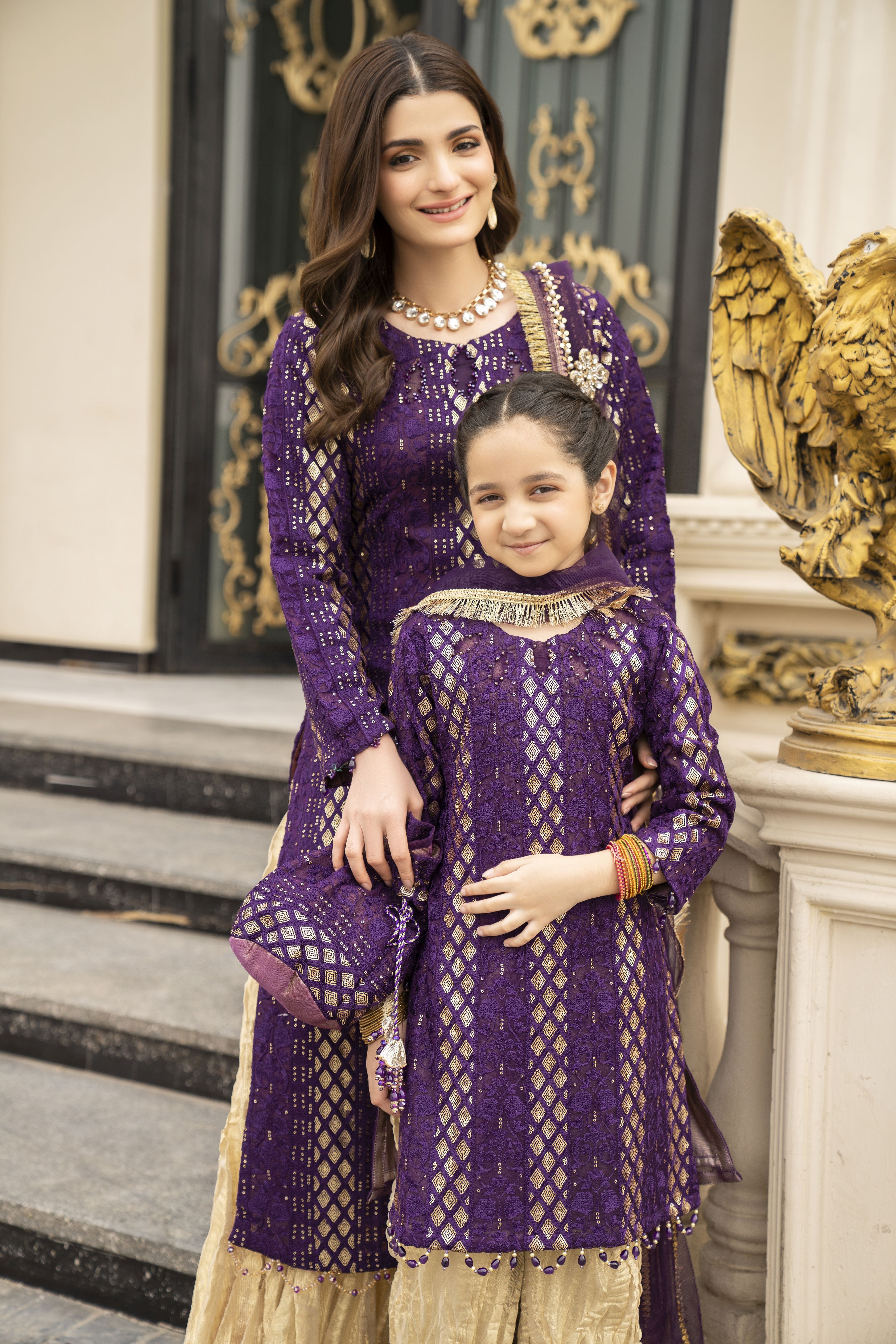 3pc Festive Girls Dress by ARWAH AG21