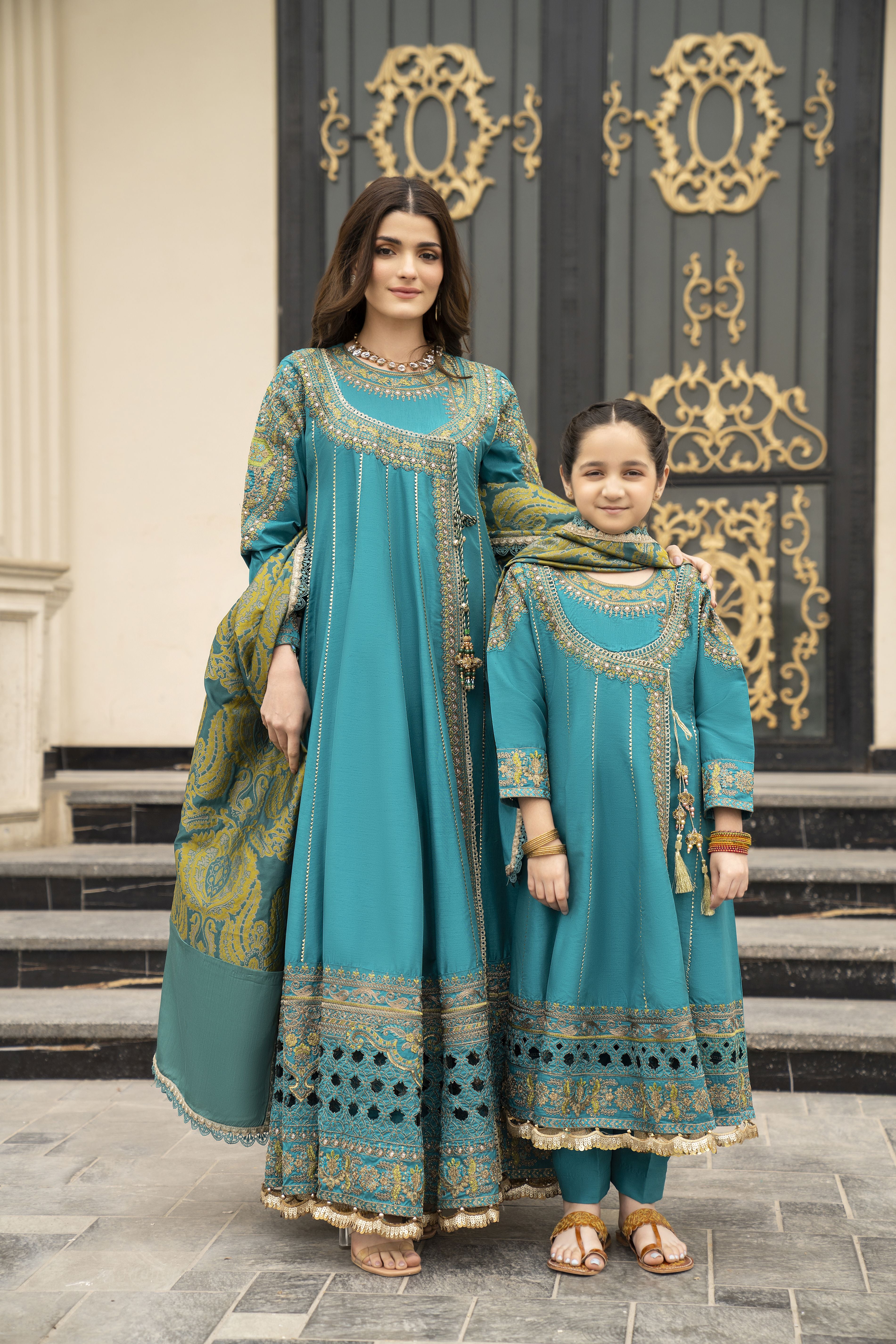 3pc Festive Girls Dress by ARWAH AG20