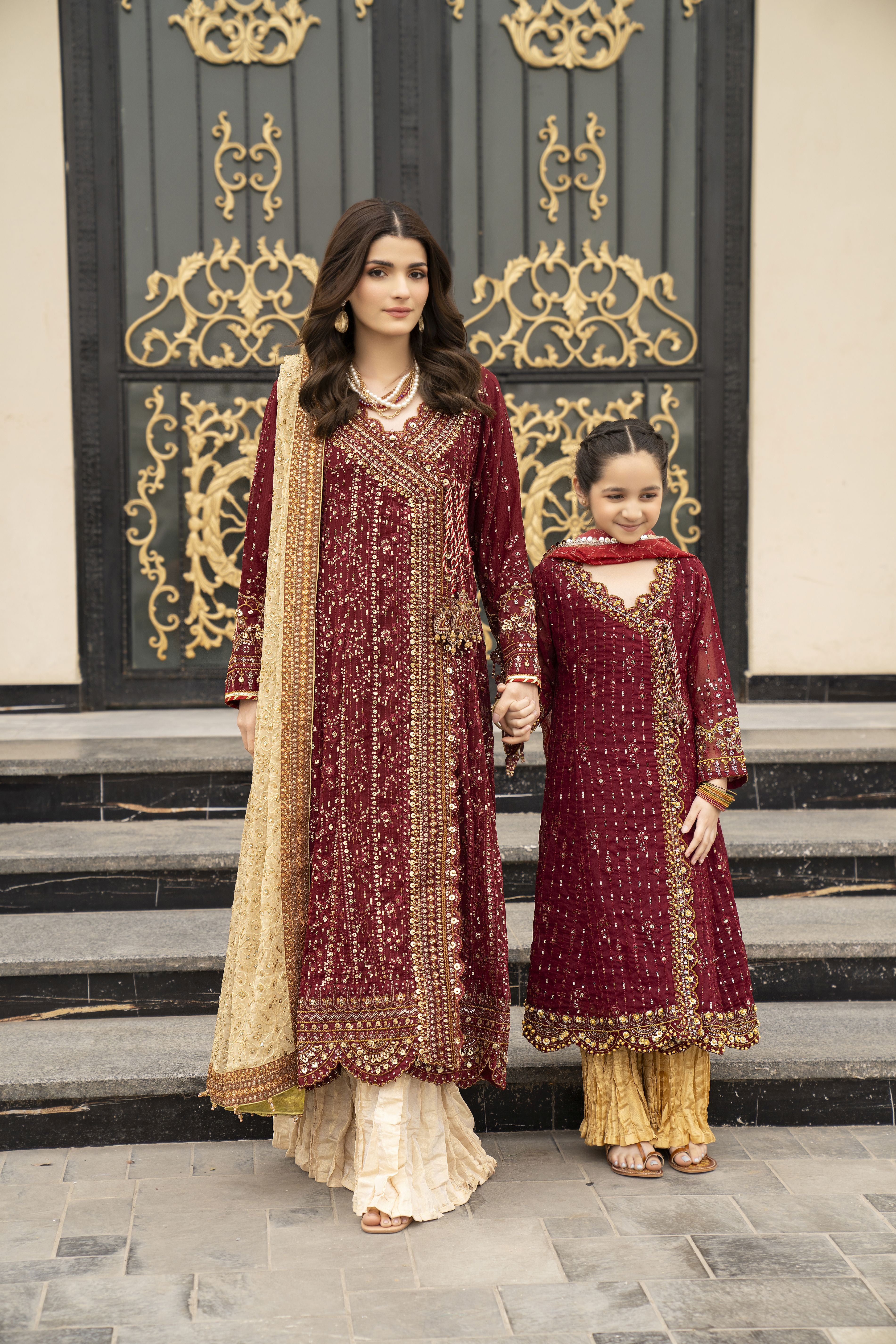 3pc Festive Girls Dress by ARWAH AG19