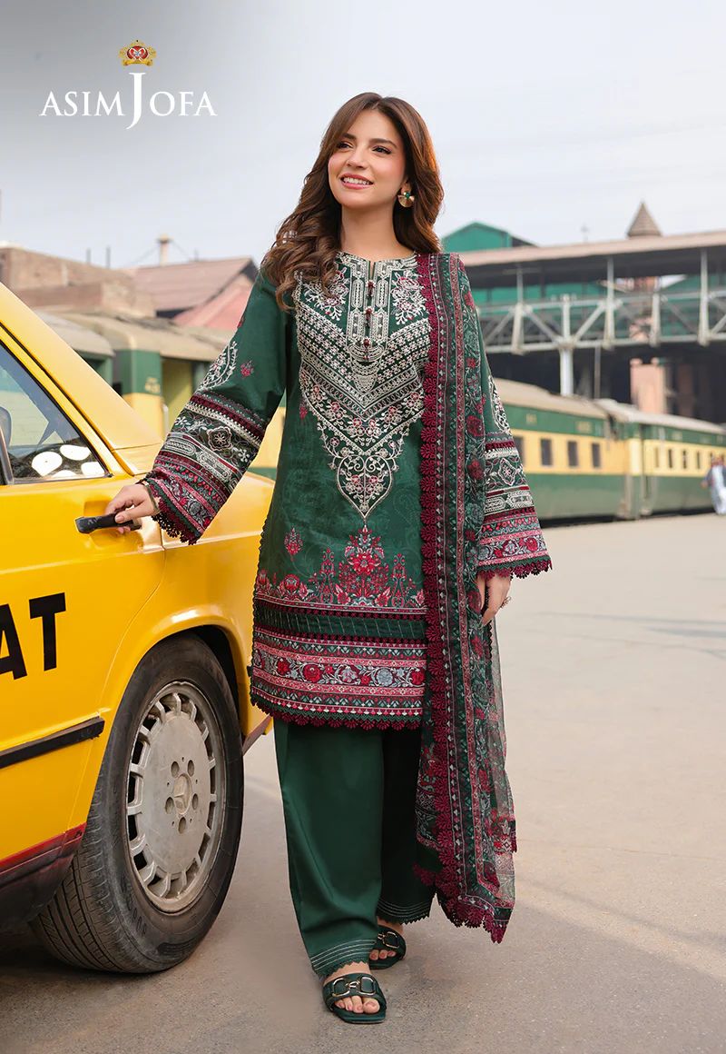 Asim Jofa 3pc PRINTED EMBROIDERED LAWN AJUBF41