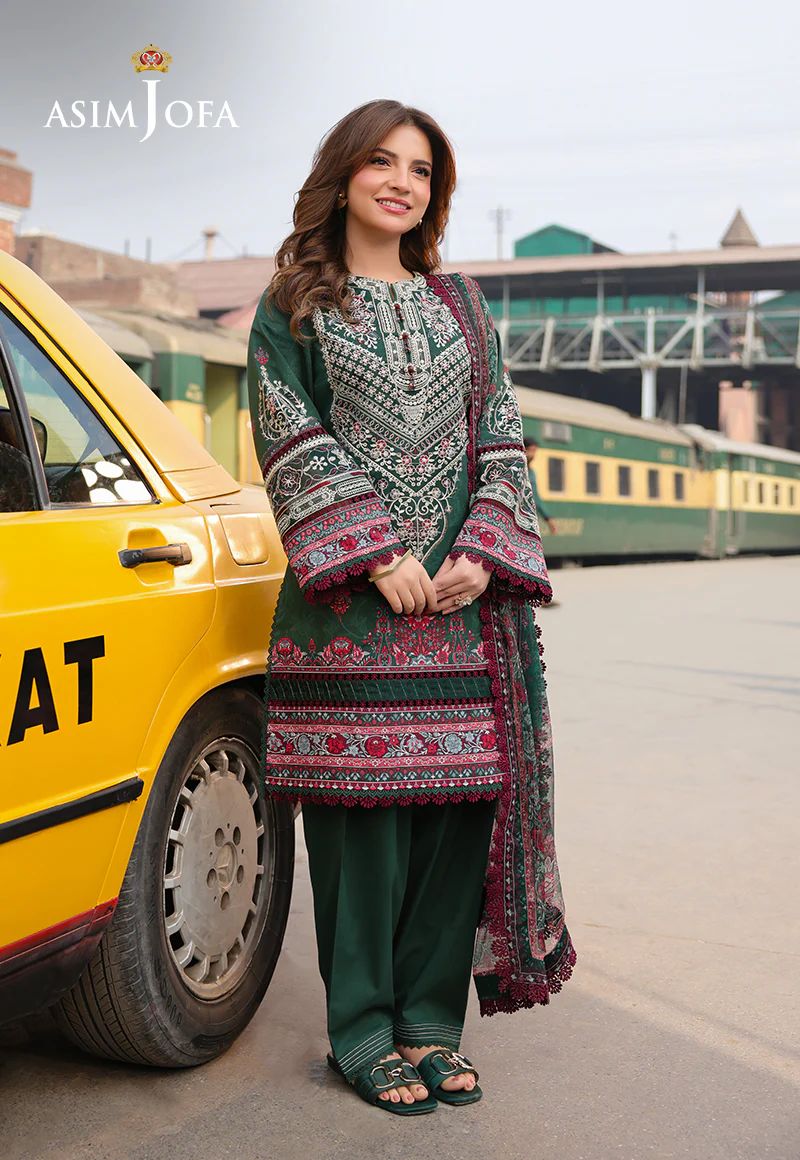 Asim Jofa 3pc PRINTED EMBROIDERED LAWN AJUBF41