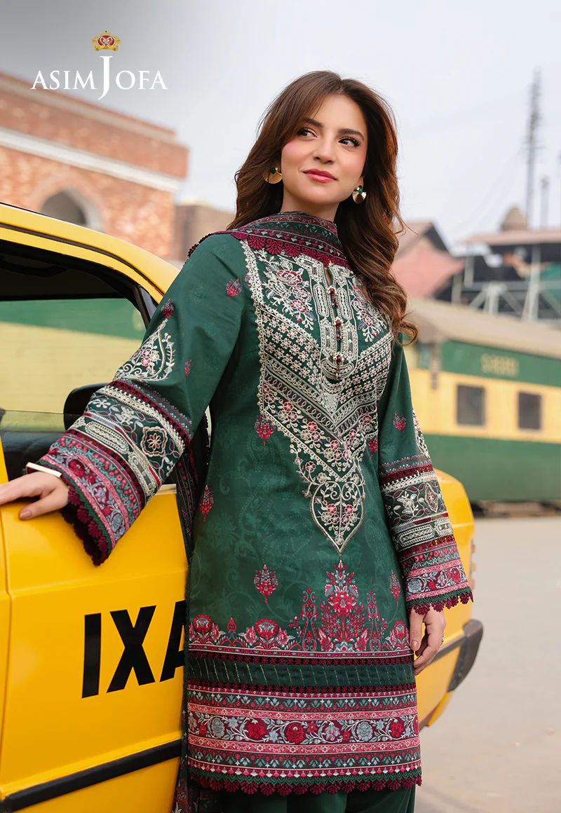Asim Jofa 3pc PRINTED EMBROIDERED LAWN AJUBF41