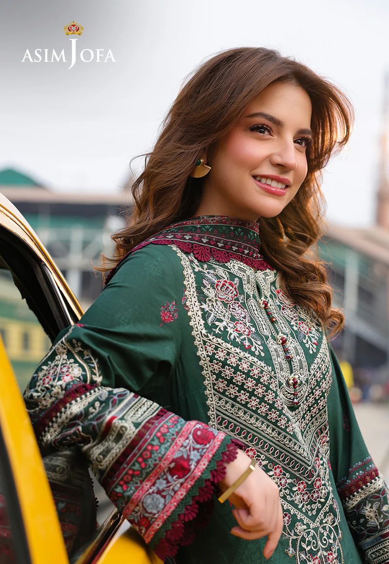 Asim Jofa 3pc PRINTED EMBROIDERED LAWN AJUBF41