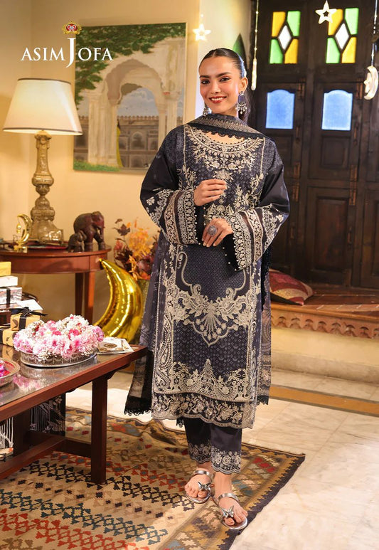 Asim Jofa 3pc PRINTED EMBROIDERED LAWN AJUBF42