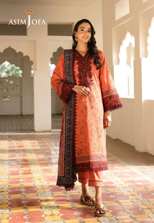 Asim Jofa 3pc PRINTED EMBROIDERED LAWN AJUBF43