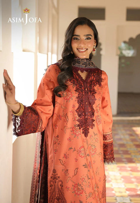 Asim Jofa 3pc PRINTED EMBROIDERED LAWN AJUBF43