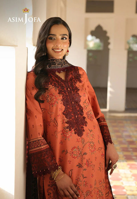 Asim Jofa 3pc PRINTED EMBROIDERED LAWN AJUBF43