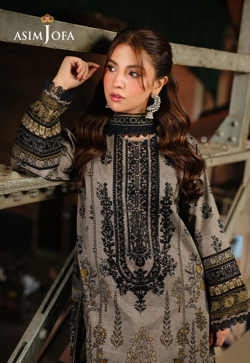 Asim Jofa 3pc PRINTED EMBROIDERED LAWN AJUBF51