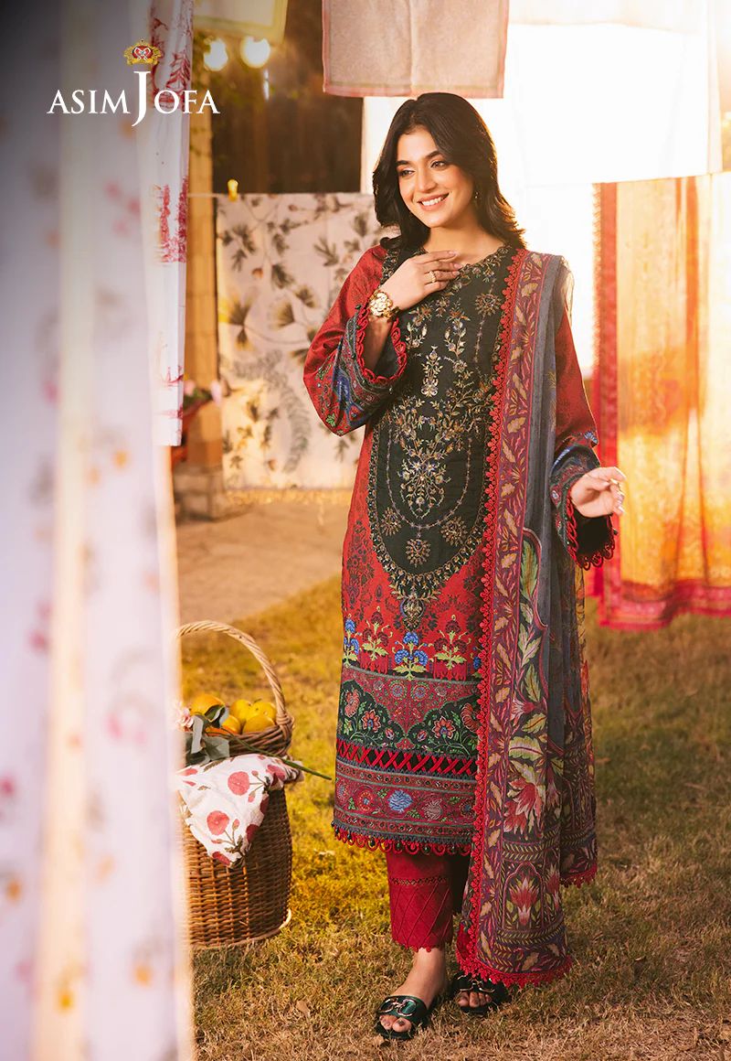 Asim Jofa 3pc PRINTED EMBROIDERED LAWN AJUBJ06