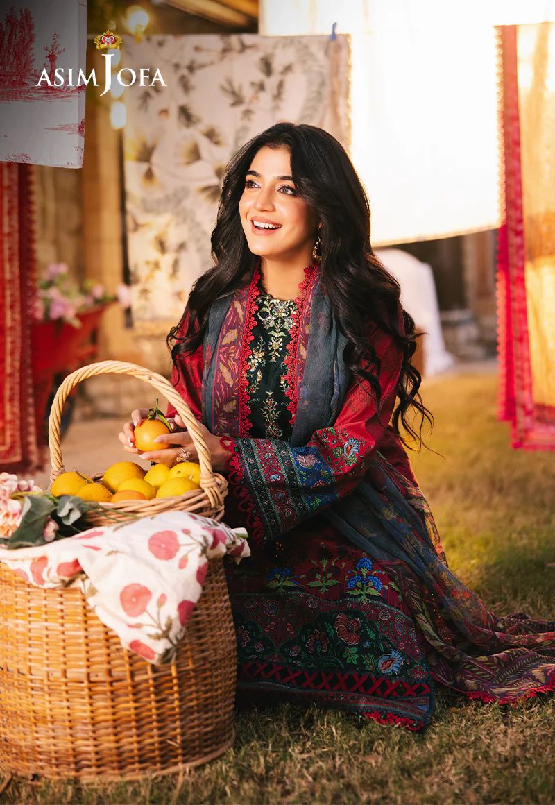 Asim Jofa 3pc PRINTED EMBROIDERED LAWN AJUBJ06