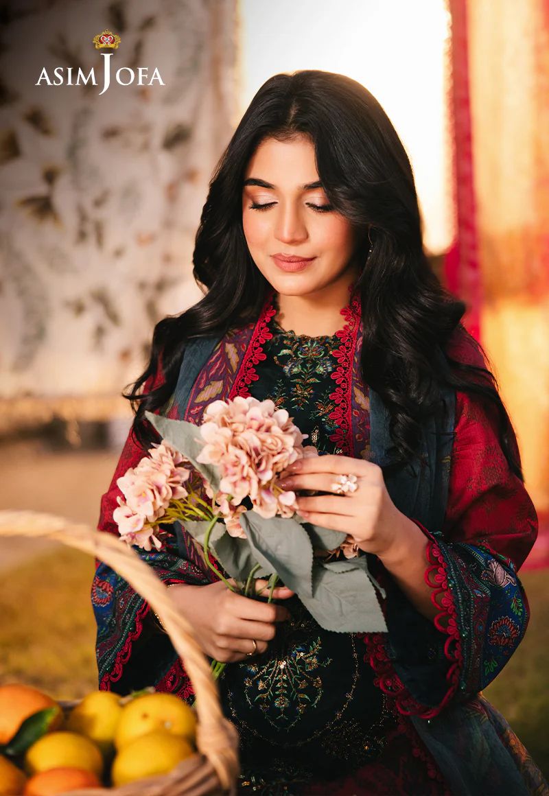 Asim Jofa 3pc PRINTED EMBROIDERED LAWN AJUBJ06