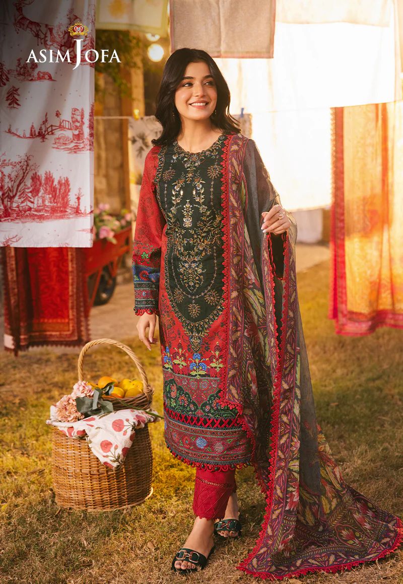 Asim Jofa 3pc PRINTED EMBROIDERED LAWN AJUBJ06