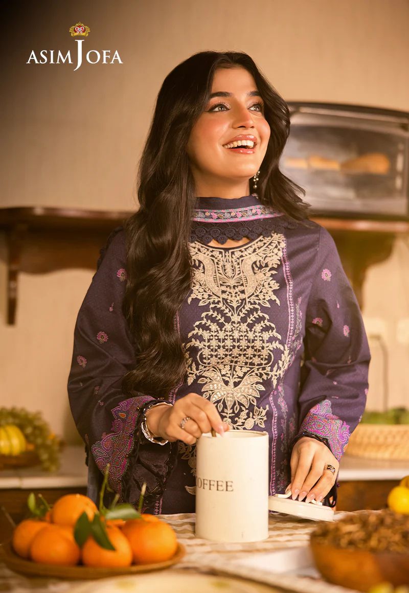 Asim Jofa 3pc PRINTED EMBROIDERED LAWN AJUBJ07