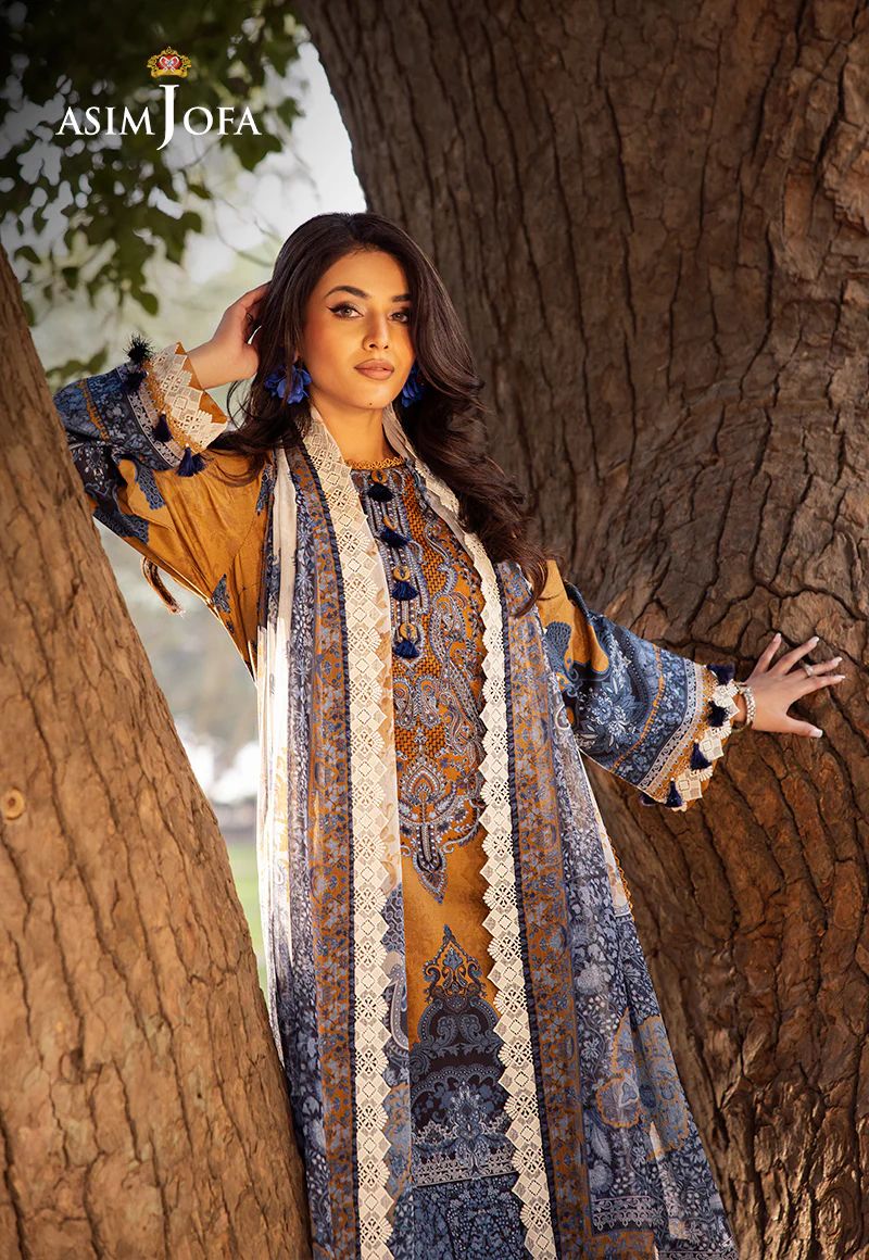 Asim Jofa 3pc PRINTED EMBROIDERED LAWN AJUBJ10