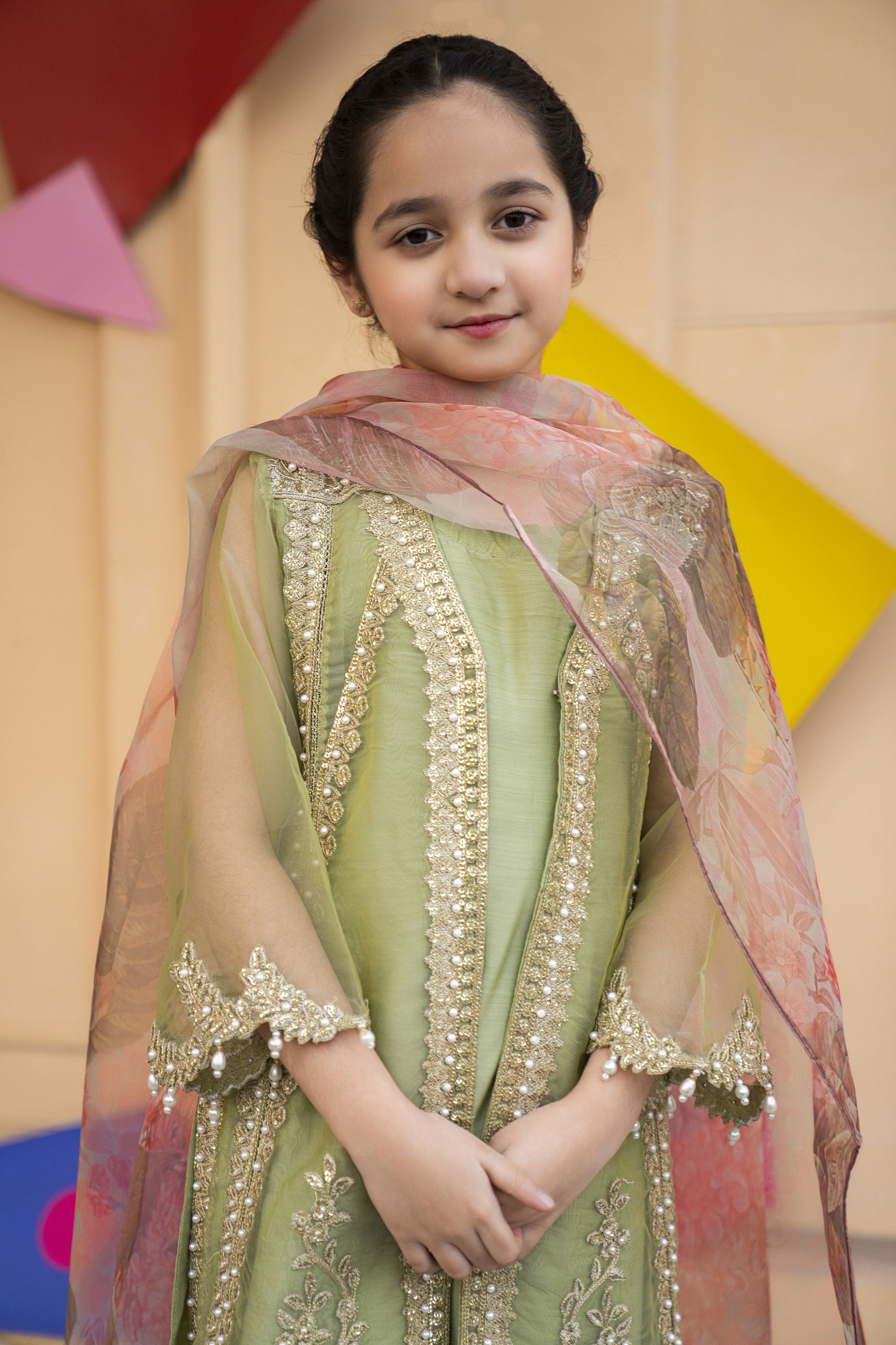 3pc Festive Girls Dress by ARWAH AG11