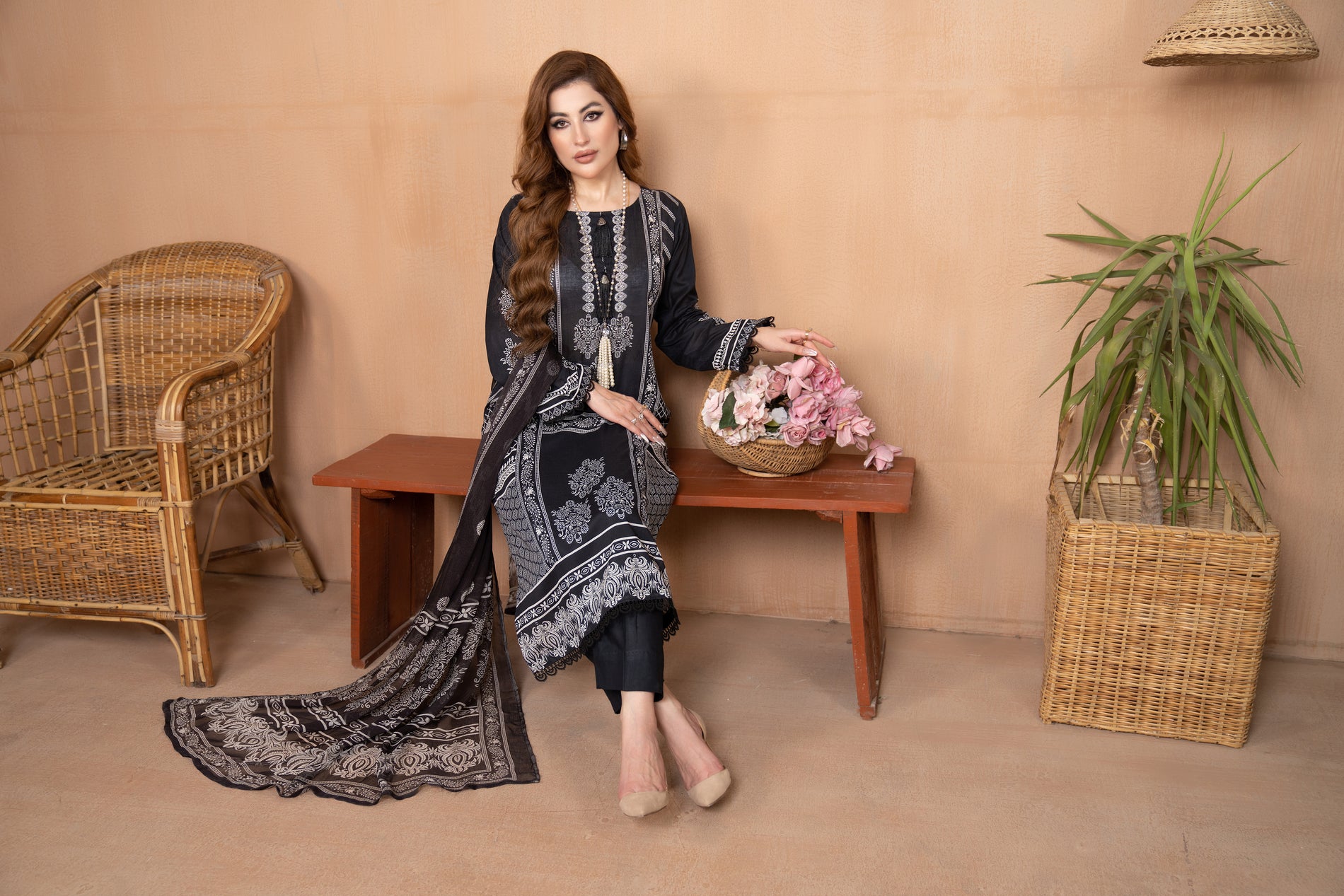 3pc Lawn Printed Dress by Aabpara 03