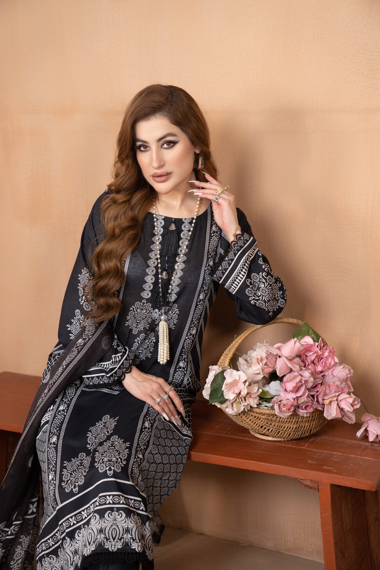 3pc Lawn Printed Dress by Aabpara 03