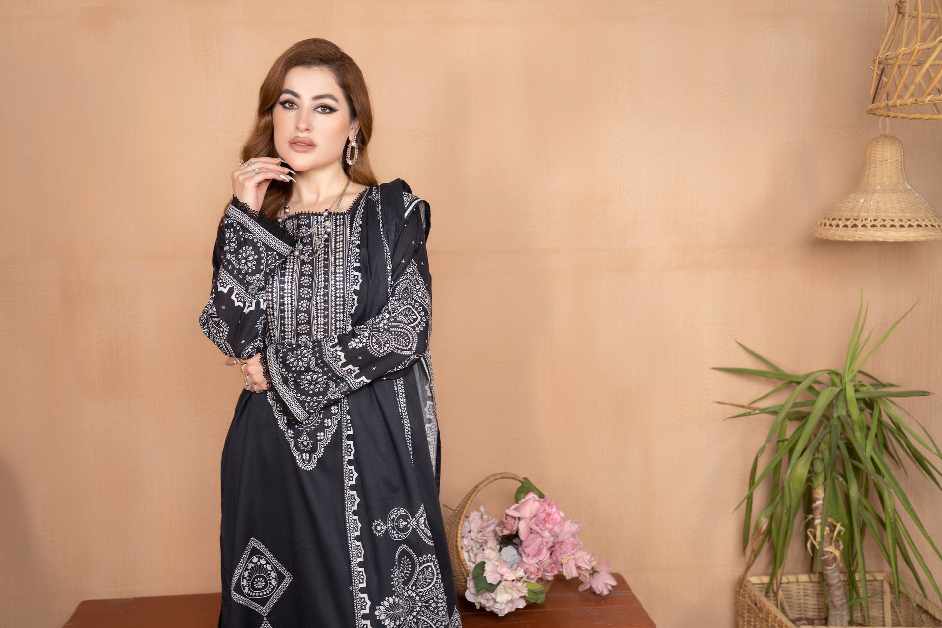 3pc Lawn Printed Dress by Aabpara 04