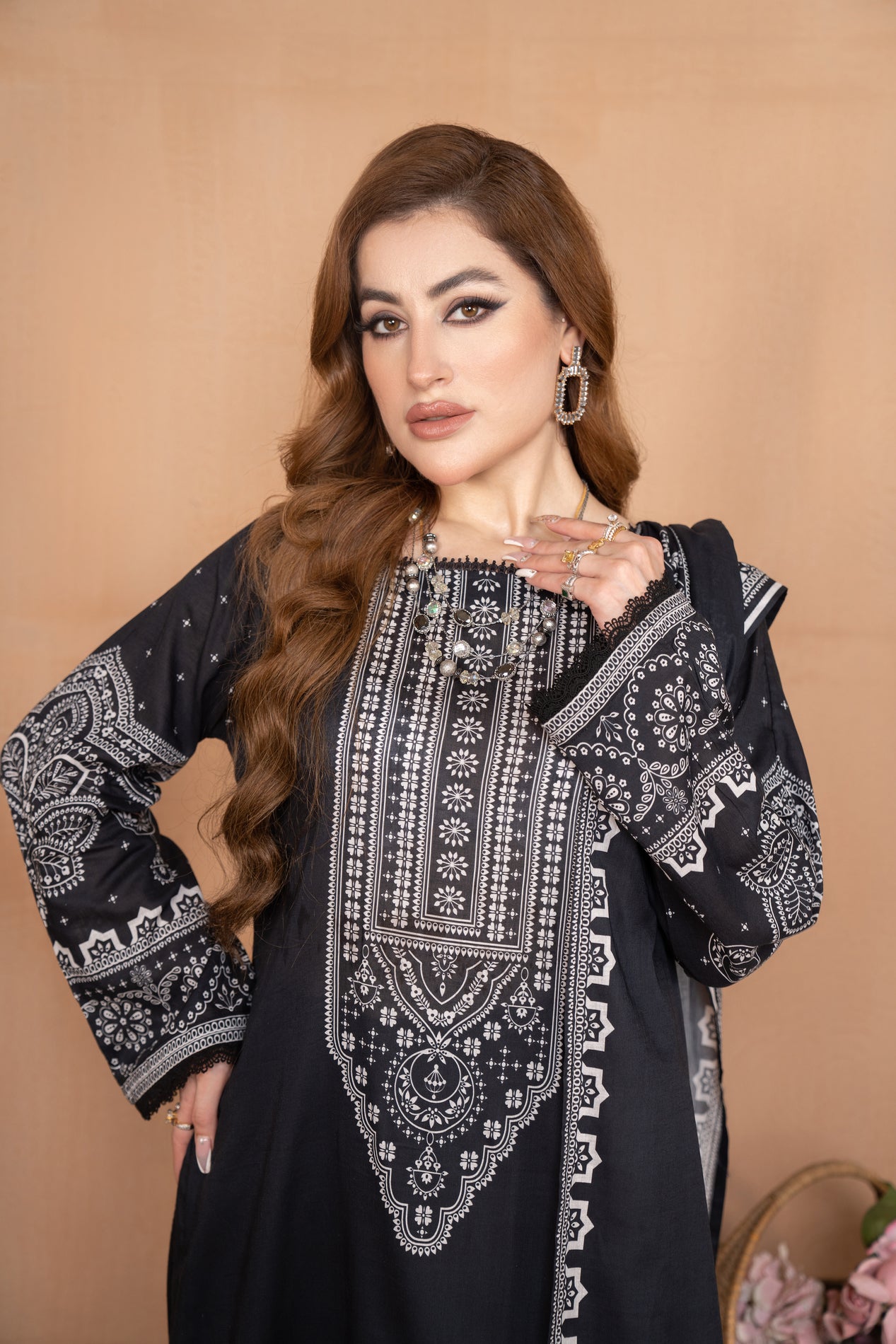 3pc Lawn Printed Dress by Aabpara 04