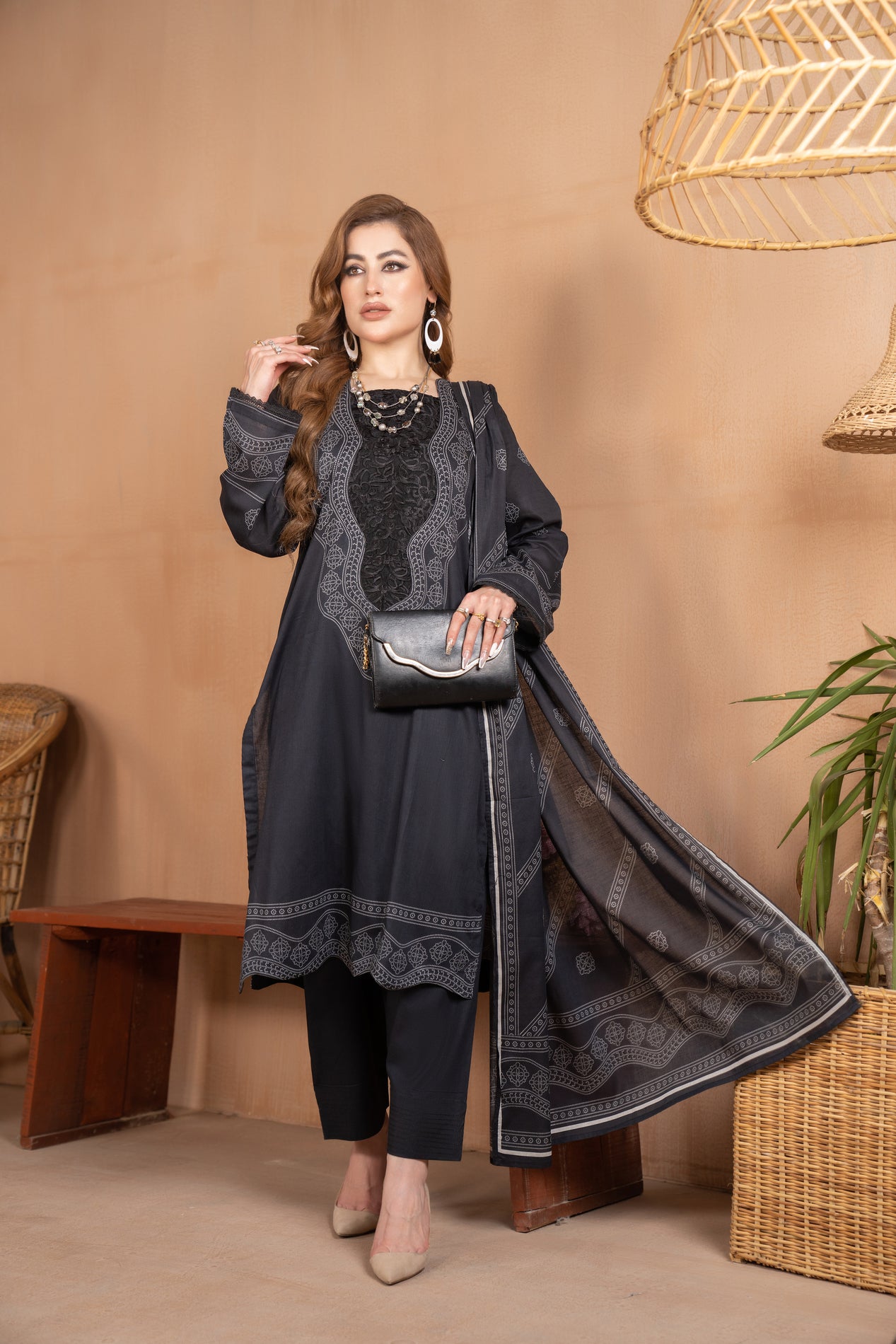 3pc Lawn Embroidered Dress by Aabpara 05