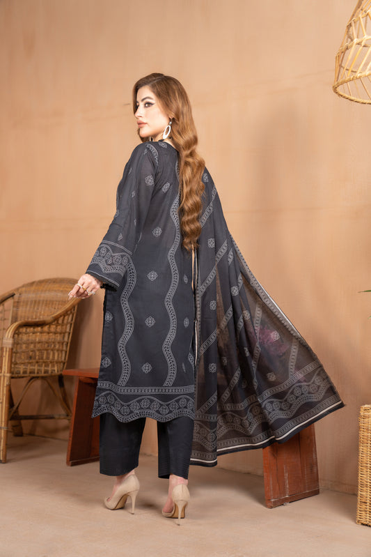 3pc Lawn Embroidered Dress by Aabpara 05