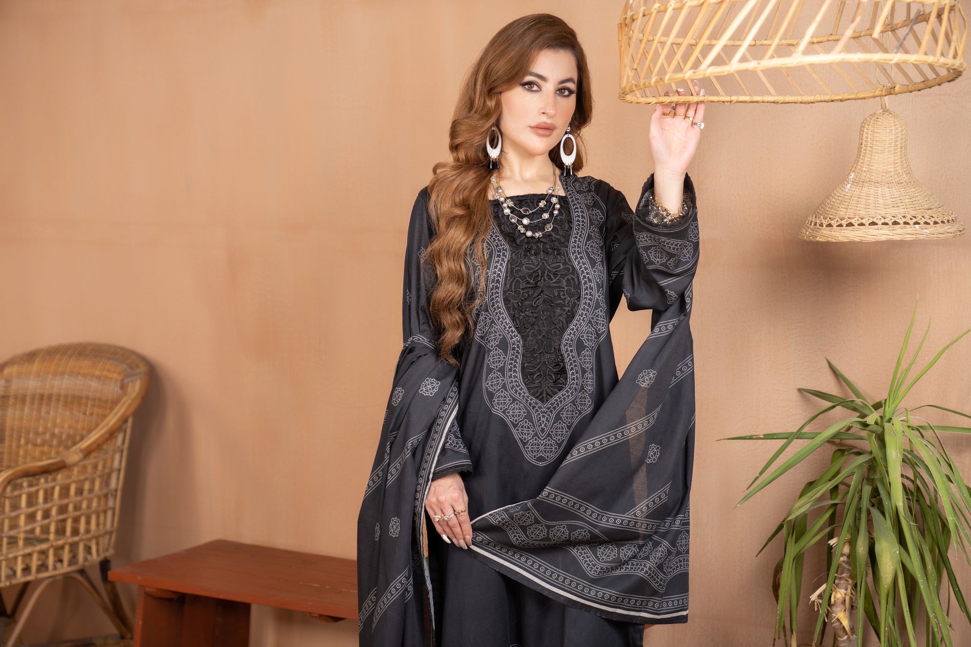 3pc Lawn Embroidered Dress by Aabpara 05