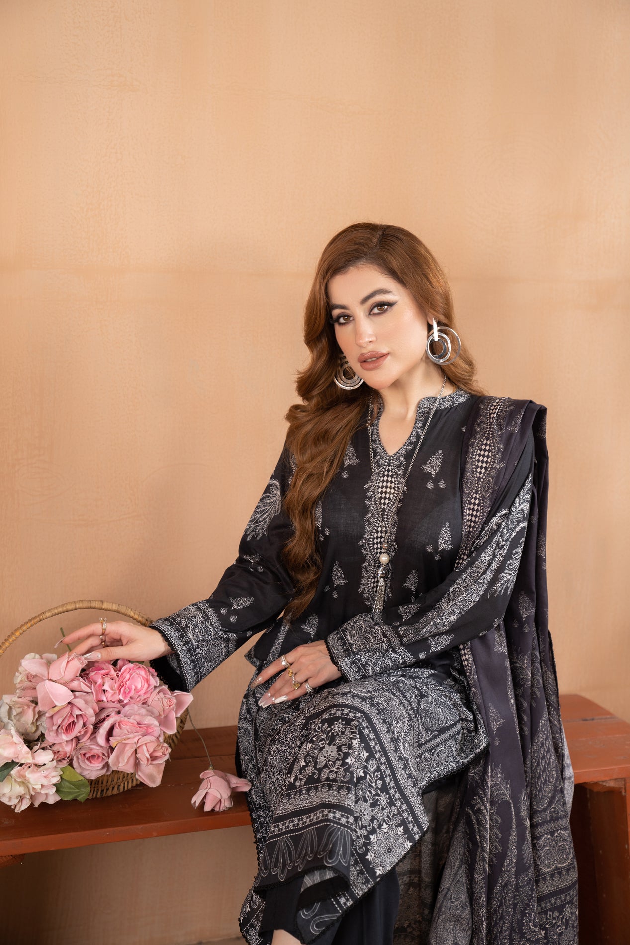 3pc Lawn Embroidered Dress by Aabpara 06