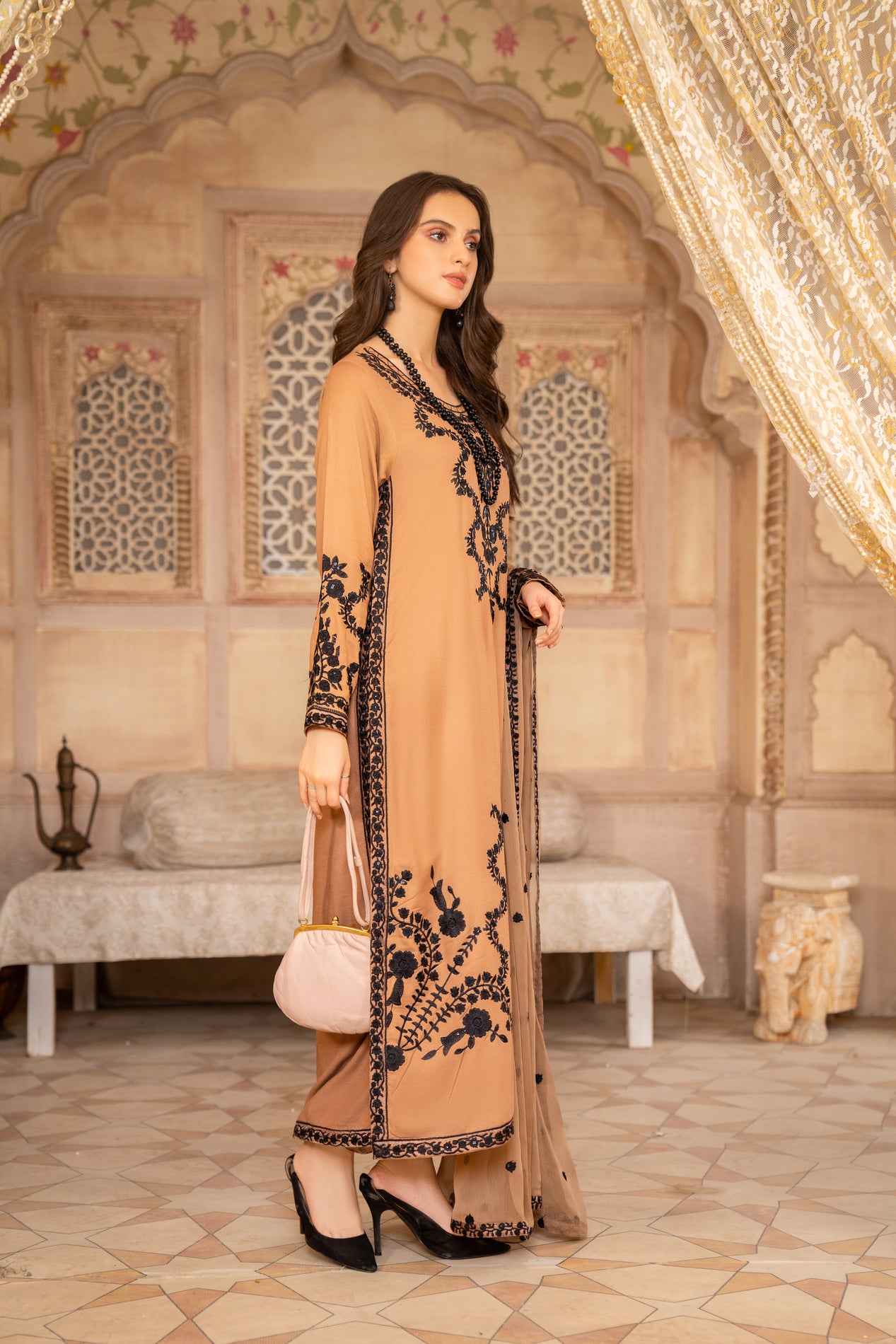 Pure Georgette  Embroidered Dress by Aleezay 06