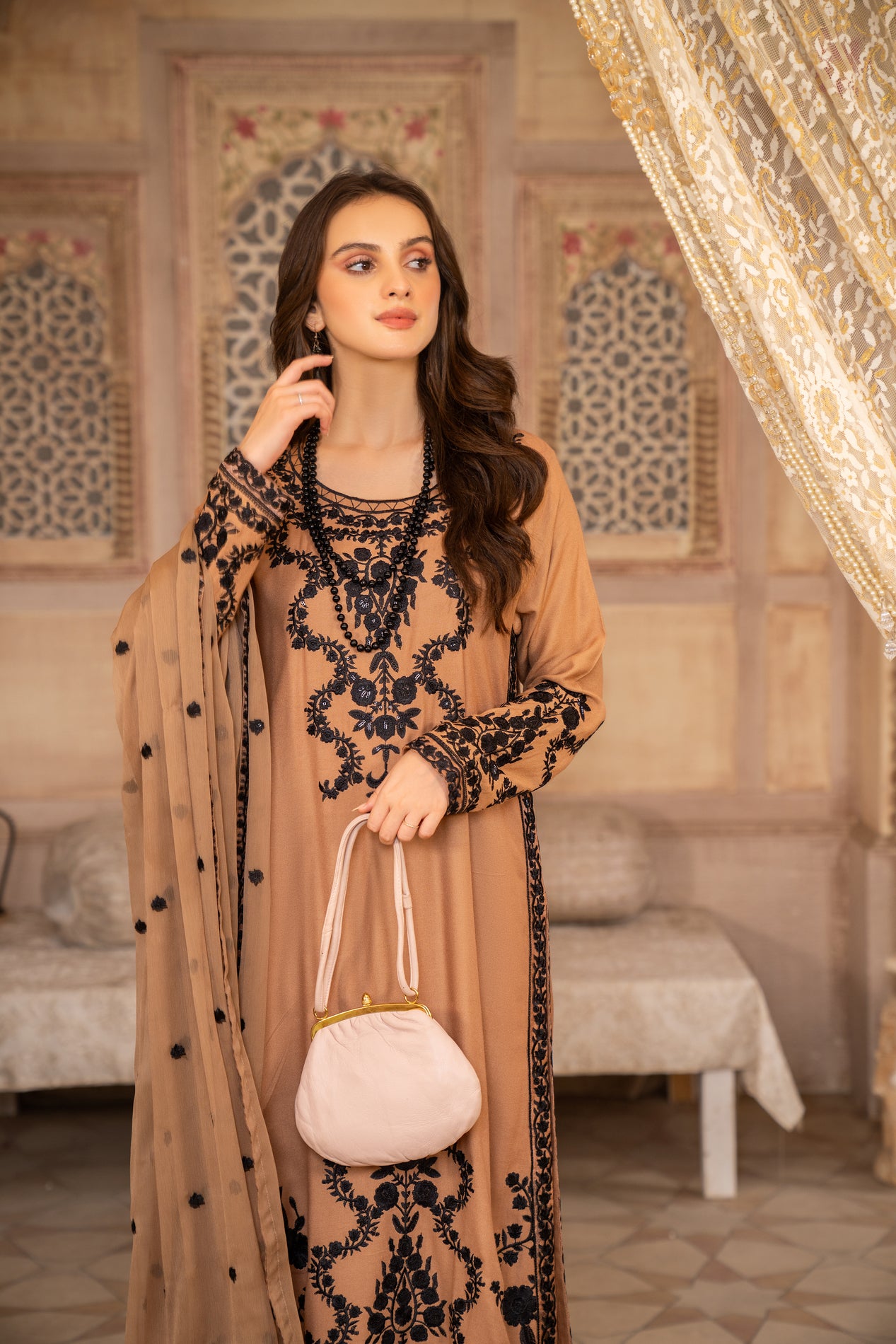 Pure Georgette  Embroidered Dress by Aleezay 06