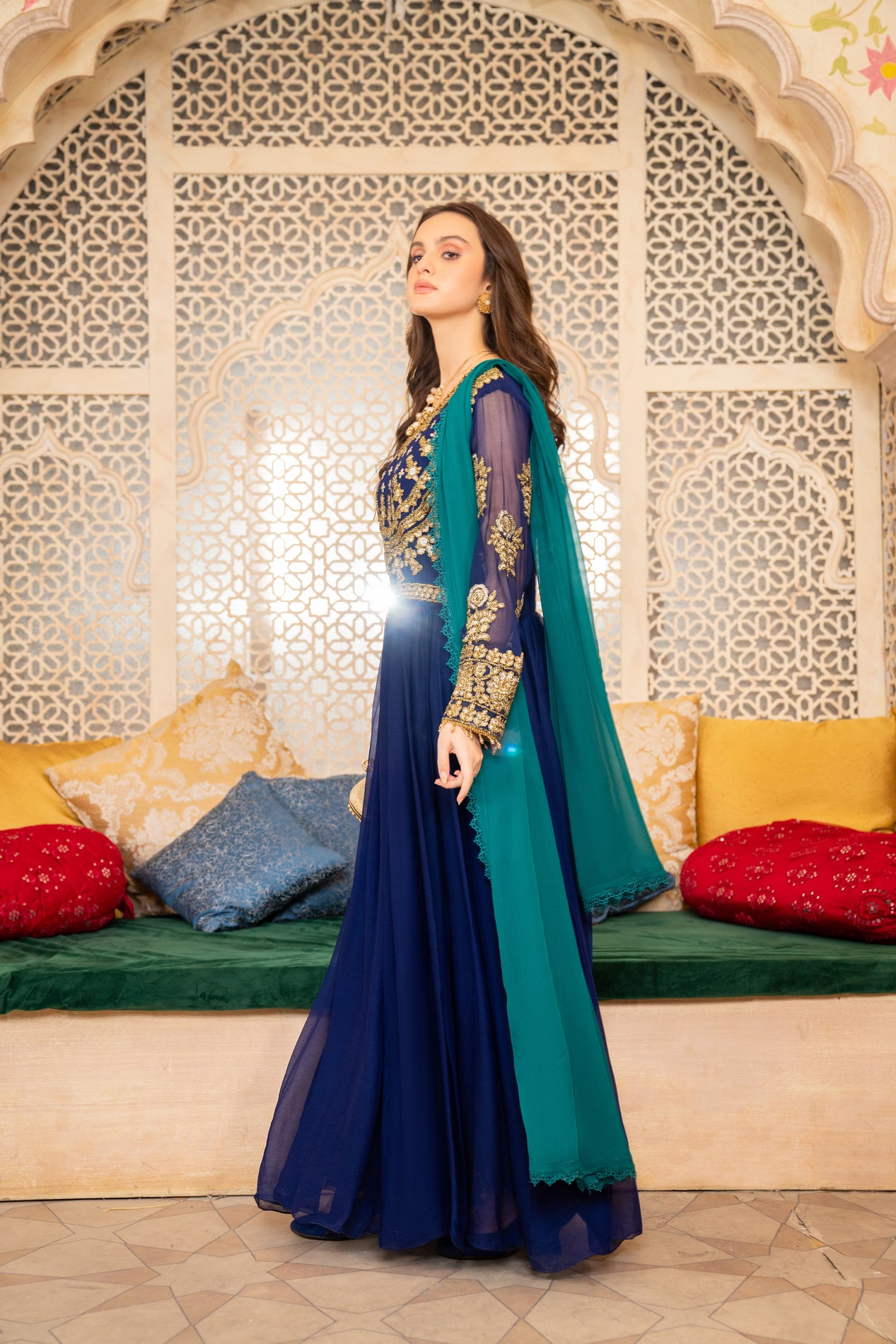 Chiffon Embroidered Formal Frock by Aleezay 12