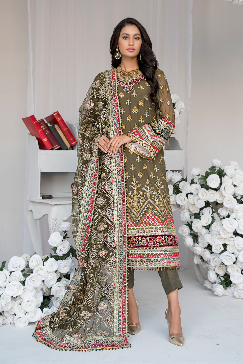 Aleezay Formal Chiffon Dress 08