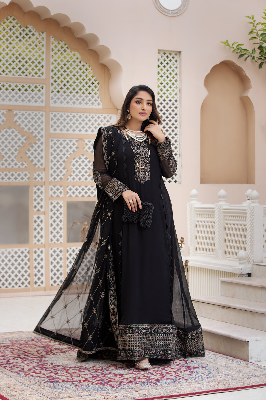 Chiffon Embroidered Formal Dress by Aleezay 16