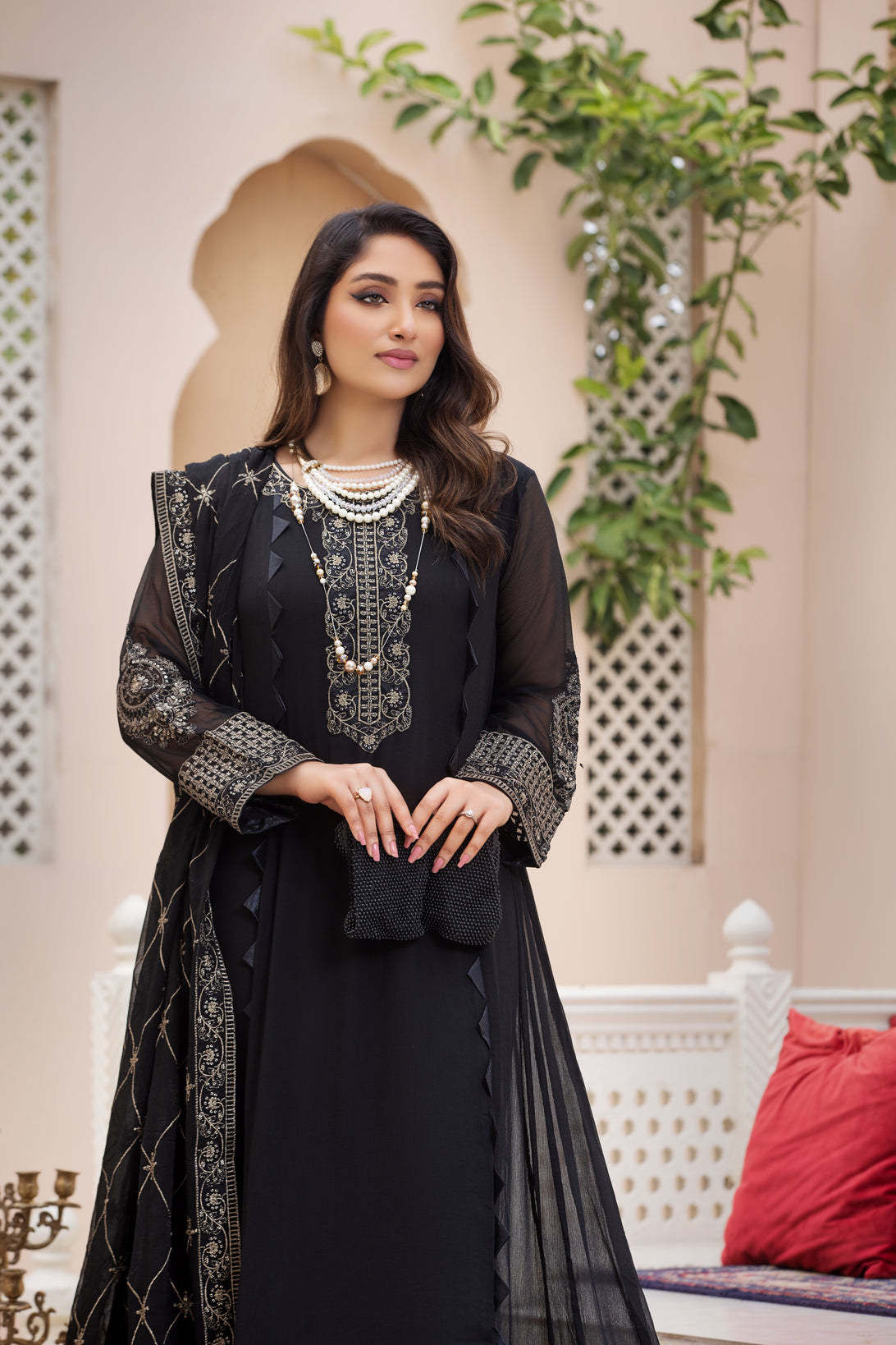 Chiffon Embroidered Formal Dress by Aleezay 16