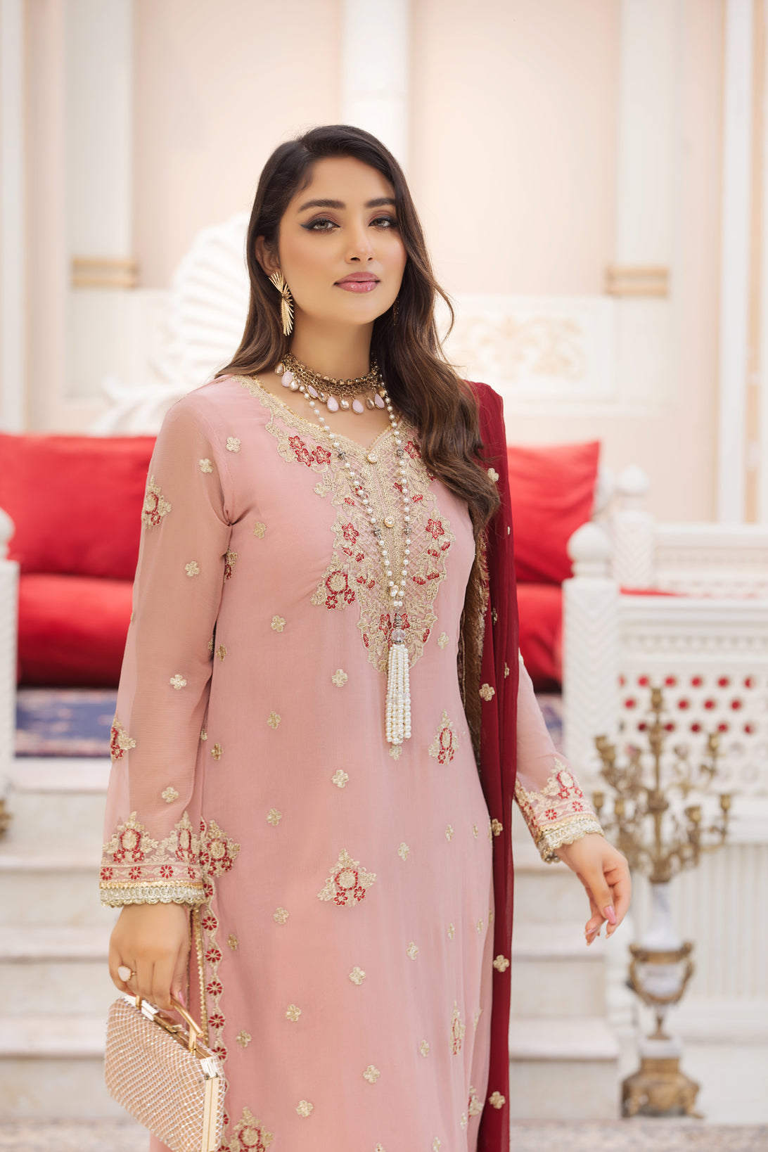 Chiffon Embroidered Formal Dress by Aleezay 17