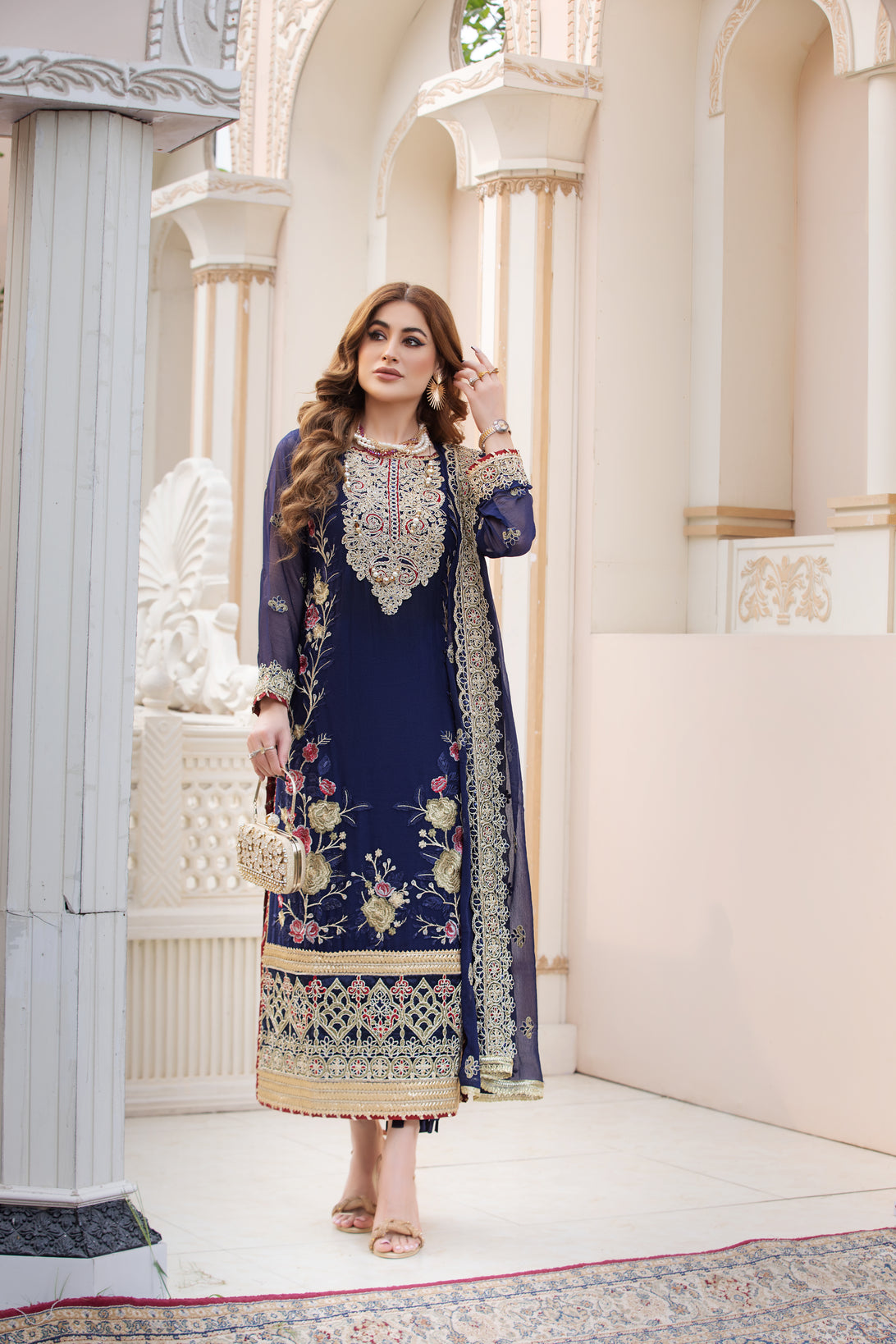 Chiffon Embroidered Formal Dress by Aleezay 20